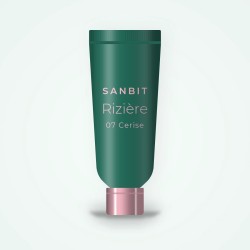 Gloss Rizière à l'huile de cerise – Sanbit, tube 6 ml, teinte 07 Cerise
