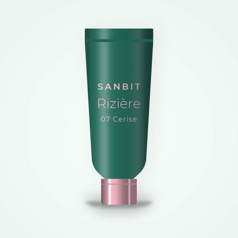 Gloss Rizière à l'huile de cerise – Sanbit, tube 6 ml, teinte 07 Cerise