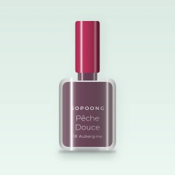 Vernis à ongles couleur pure Pêche Douce – Sopoong, flacon 12 ml, teinte 18 Aubergine