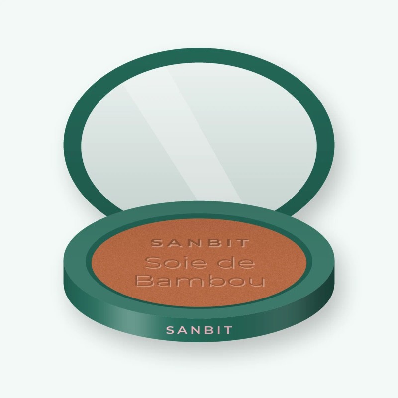 Enlumineur effet naturel Soie de Bambou – Sanbit, boîtier 7 g, teinte Cuivre