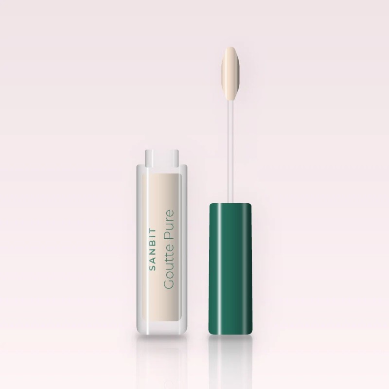 Correcteur Goutte Pure à la caféine – Sanbit, flacon applicateur 6 ml, teinte 01 Porcelaine