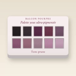Palette yeux ultra-pigmentée à la poudre de soie – Balcon Pourpre, 4 × 1,2 g, teinte Tons prune