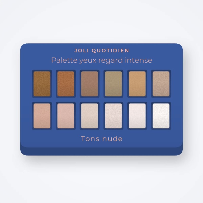 Palette yeux regard intense à la poudre de perle – Joli Quotidien, 12 × 1 g, teinte Tons nude