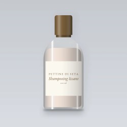 Shampooing lissant à l'extrait de ginseng – Pettine di Seta, flacon 100 ml