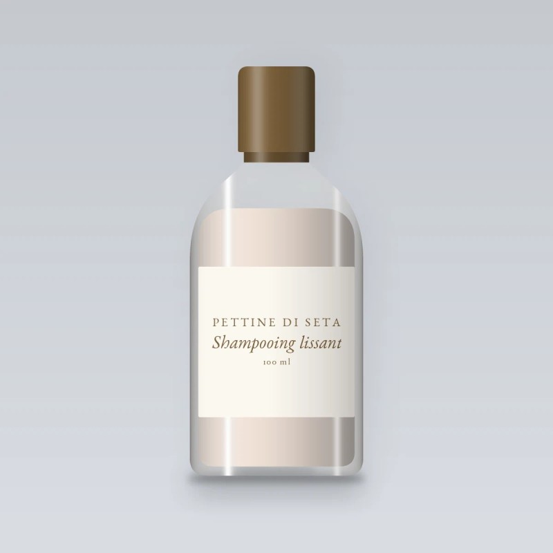 Shampooing lissant à l'extrait de ginseng – Pettine di Seta, flacon 100 ml
