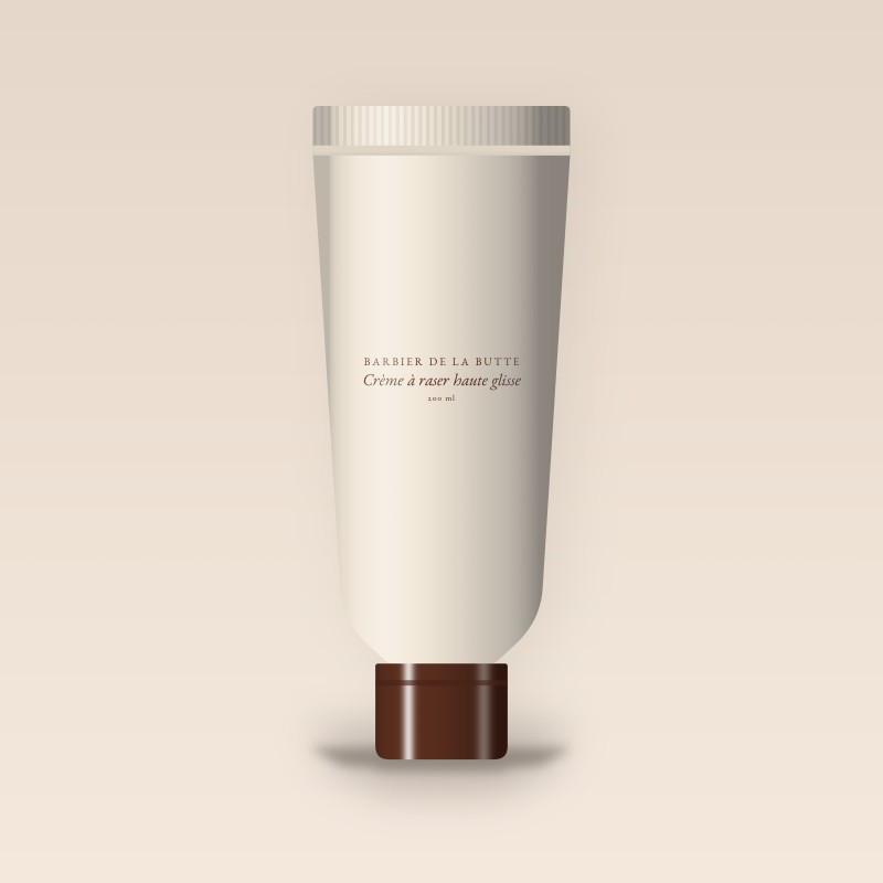 Crème à raser haute glisse à l'huile d'argan – Barbier de la Butte, tube 200 ml