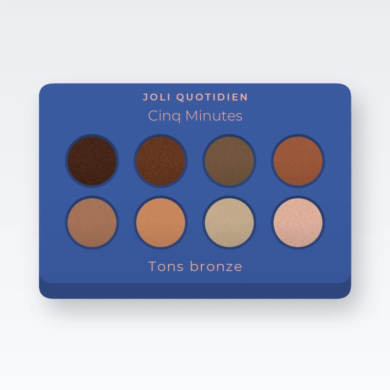 Palette yeux Cinq Minutes nomade – Joli Quotidien, 12 × 1 g, teinte Tons bronze