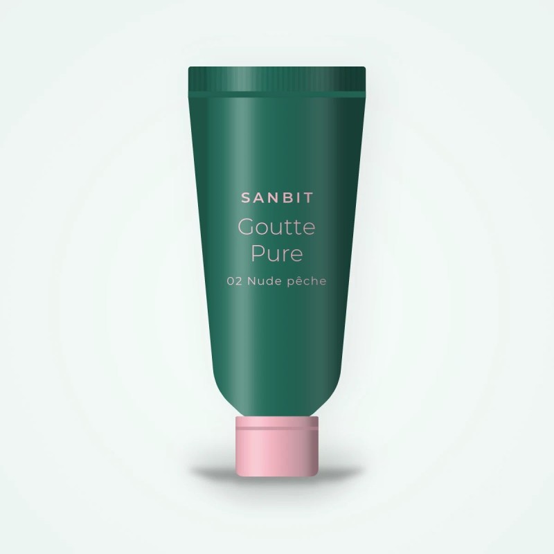 Gloss Goutte Pure à l'huile de raisin – Sanbit, tube 4 ml, teinte 02 Nude pêche