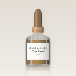 Huile à barbe authentique Cuir Fumé – Selle & Silex, flacon compte-gouttes 50 ml