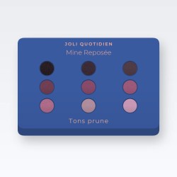 Palette yeux Mine Reposée résistante à l'eau – Joli Quotidien, 4 × 1,2 g, teinte Tons prune