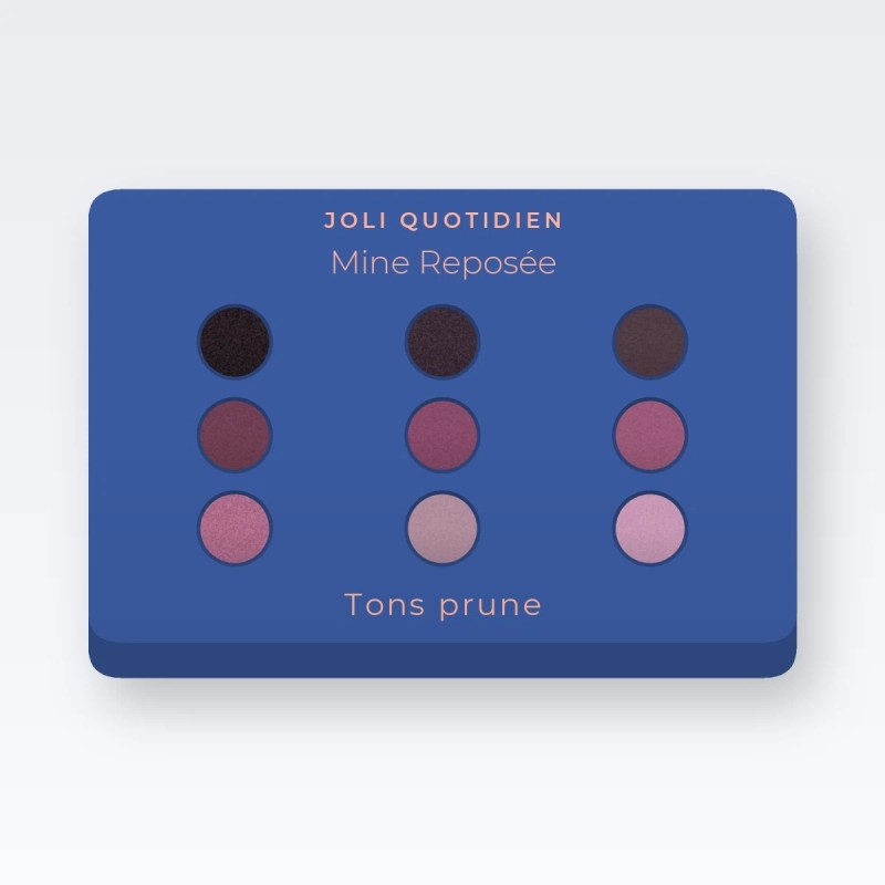 Palette yeux Mine Reposée résistante à l'eau – Joli Quotidien, 4 × 1,2 g, teinte Tons prune
