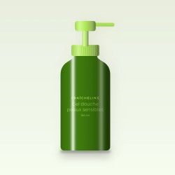 Gel douche peaux sensibles à l'huile de noisette – Fraîcheline, flacon-pompe 100 ml