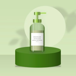 Gel douche peaux sensibles à l'huile de noisette – Fraîcheline, photo d'ambiance