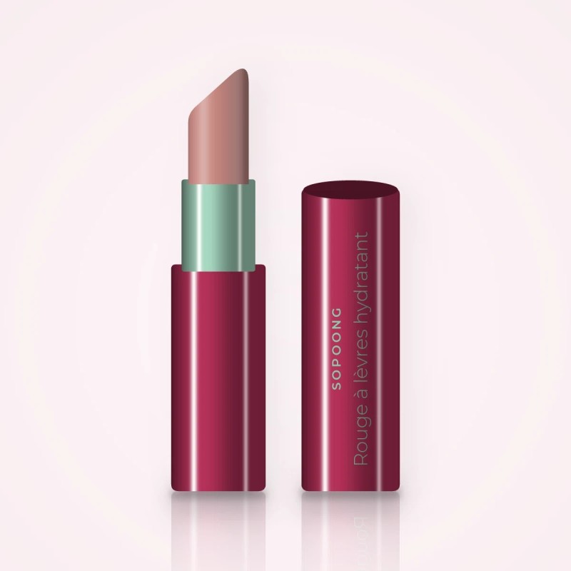 Rouge à lèvres hydratant à l'huile d'olive – Sopoong, étui 3,8 g, teinte 02 Nude rosé