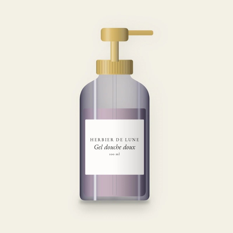 Gel douche doux à la camomille – Herbier de Lune, flacon-pompe 100 ml