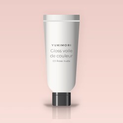 Gloss voile de couleur à l'acide hyaluronique – Yukimori, tube 8 ml, teinte 03 Rose nude