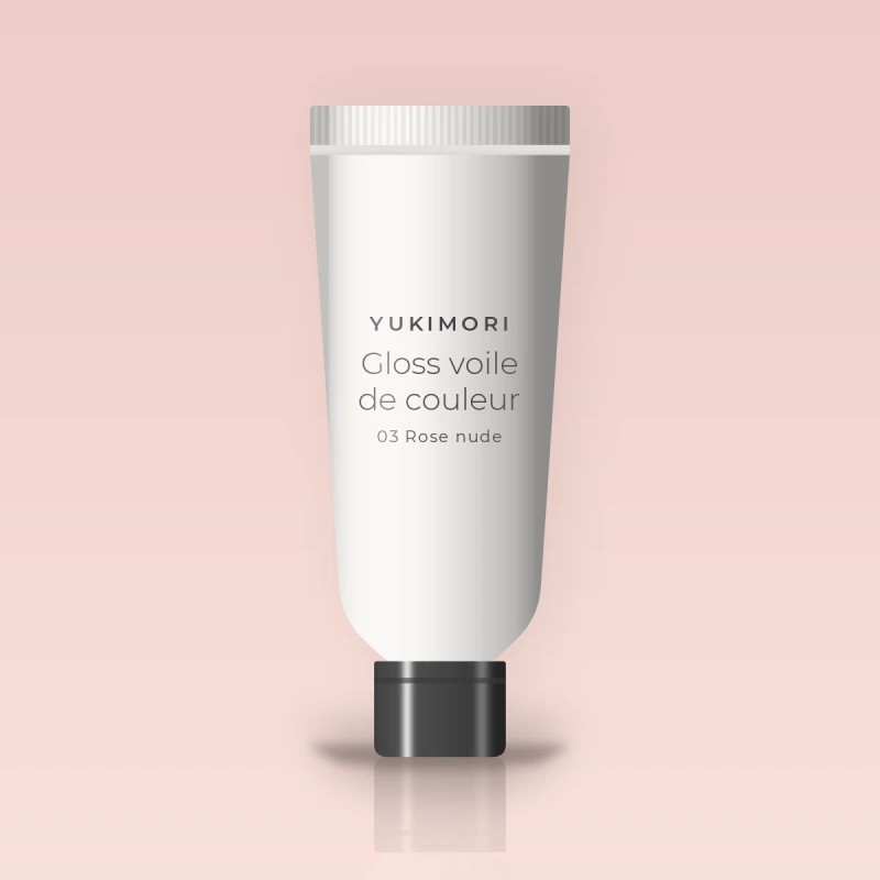 Gloss voile de couleur à l'acide hyaluronique – Yukimori, tube 8 ml, teinte 03 Rose nude