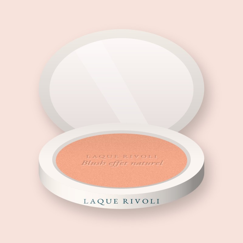 Blush effet naturel à l'huile de camélia – Laque Rivoli, boîtier 6 g, teinte 03 Pêche