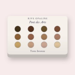 Palette yeux infroissable Pont des Arts – Rive Opaline, 4 × 1,2 g, teinte Tons bronze