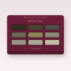Palette yeux jour et nuit Minuit Doré – Balcon Pourpre, 12 × 1 g, teinte Tons kaki
