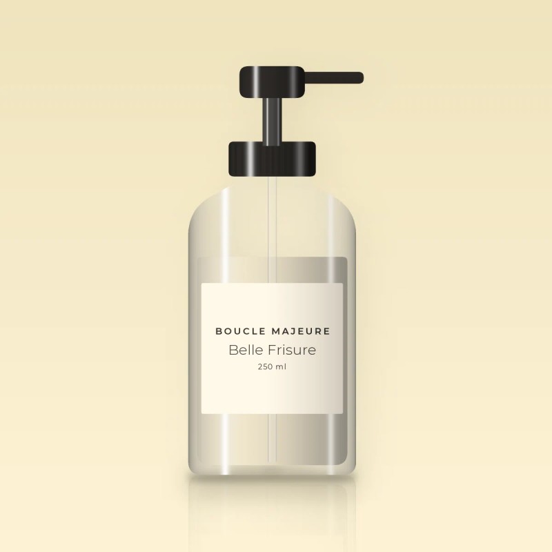 Shampooing Belle Frisure à la caféine – Boucle Majeure, flacon-pompe 250 ml