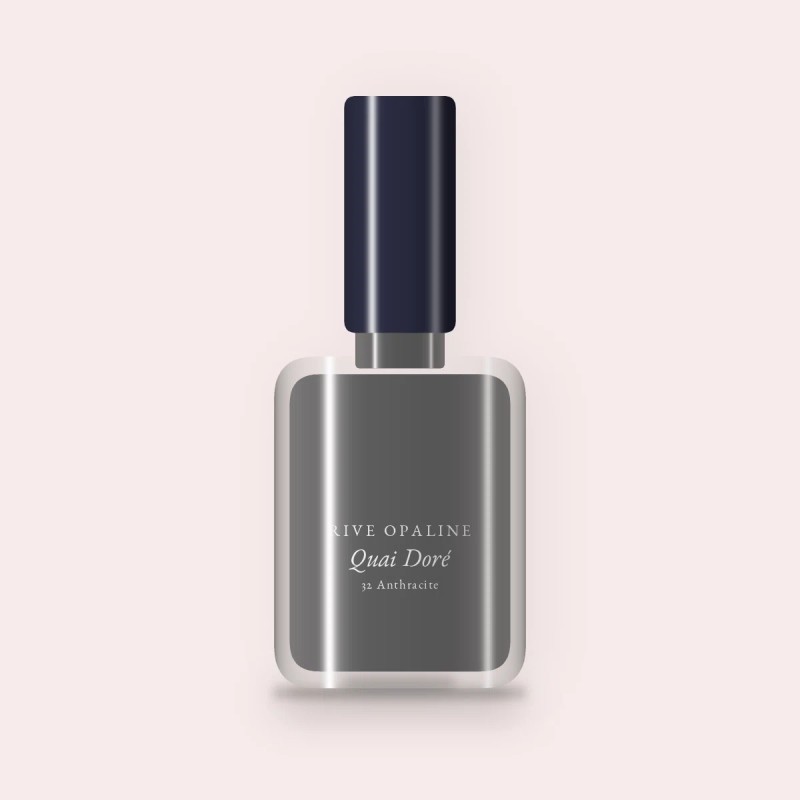 Vernis à ongles ultra-résistant Quai Doré – Rive Opaline, flacon 10 ml, teinte 32 Anthracite