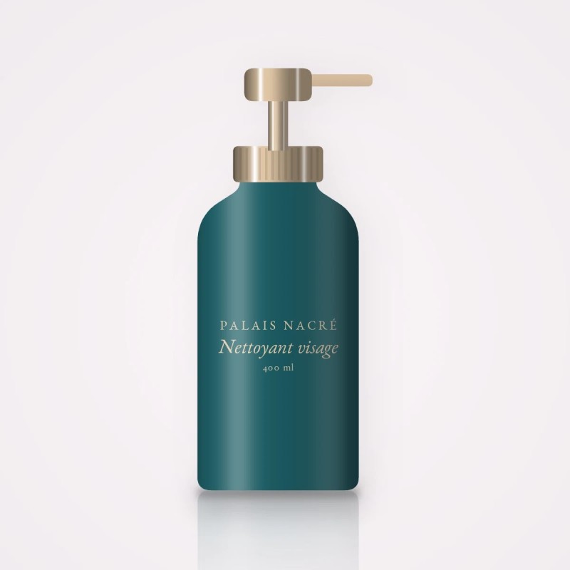 Nettoyant visage réconfortant à l'extrait de thé vert – Palais Nacré, flacon-pompe 400 ml