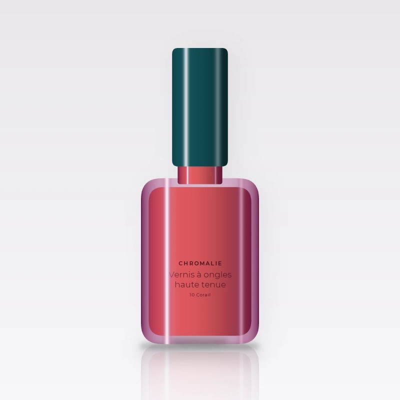 Vernis à ongles haute tenue à la biotine – Chromalie, flacon 10 ml, teinte 10 Corail