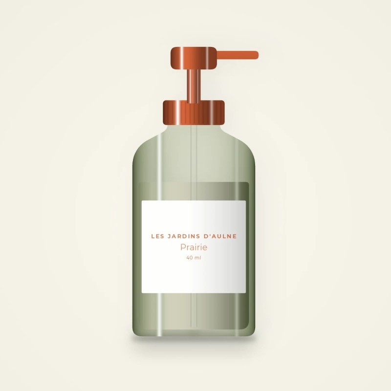 Prairie crème solaire visage réconfortante SPF 50 – Les Jardins d'Aulne, flacon-pompe 40 ml