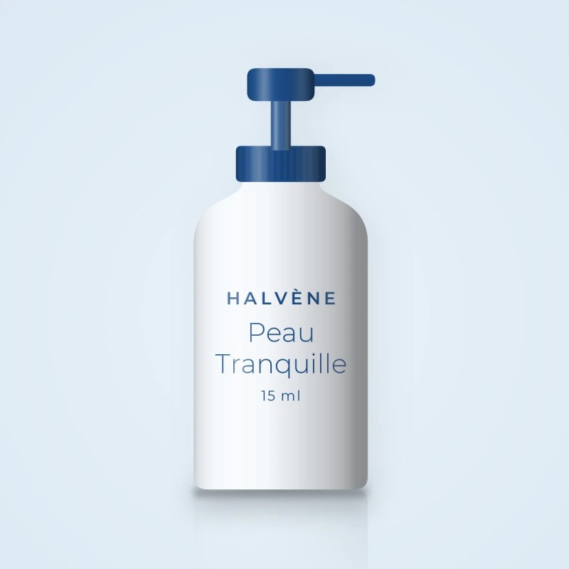 Peau Tranquille sérum apaisant – Halvène, flacon-pompe 15 ml