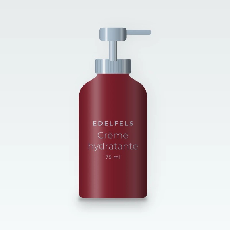 Crème hydratante peaux sèches à la niacinamide – Edelfels, flacon-pompe 75 ml