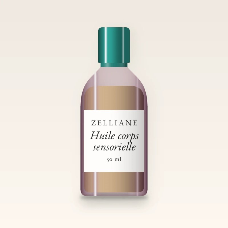 Huile corps sensorielle à la noisette – Zelliane, flacon 50 ml