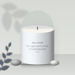 Bougie parfumée enveloppante au pamplemousse – Vellaure, photo d'ambiance