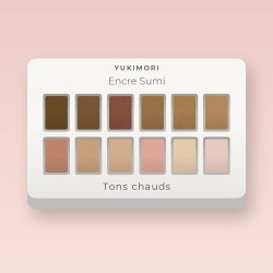Palette yeux Encre Sumi quotidienne – Yukimori, 4 × 1,2 g, teinte Tons chauds