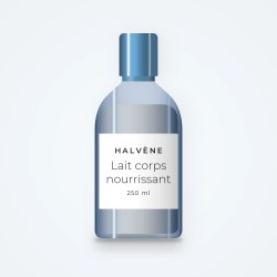 Lait corps nourrissant à la niacinamide – Halvène, flacon 250 ml