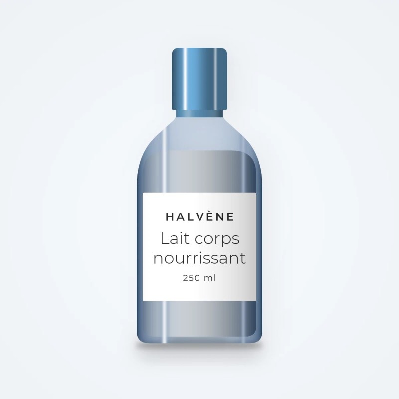 Lait corps nourrissant à la niacinamide – Halvène, flacon 250 ml