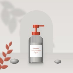 Crème solaire visage matifiante à l'extrait de réglisse SPF 50 – Yukimori, photo d'ambiance
