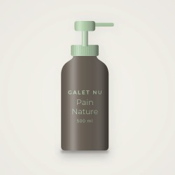 Shampooing Pain Nature à l'extrait de bambou – Galet Nu, flacon-pompe 500 ml