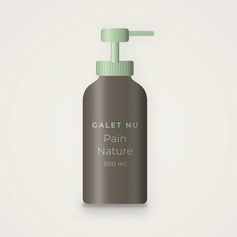 Shampooing Pain Nature à l'extrait de bambou – Galet Nu, flacon-pompe 500 ml