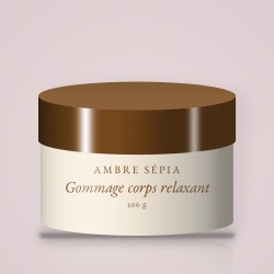 Gommage corps relaxant au sucre et à l'huile d'argan – Ambre Sépia, pot 300 g
