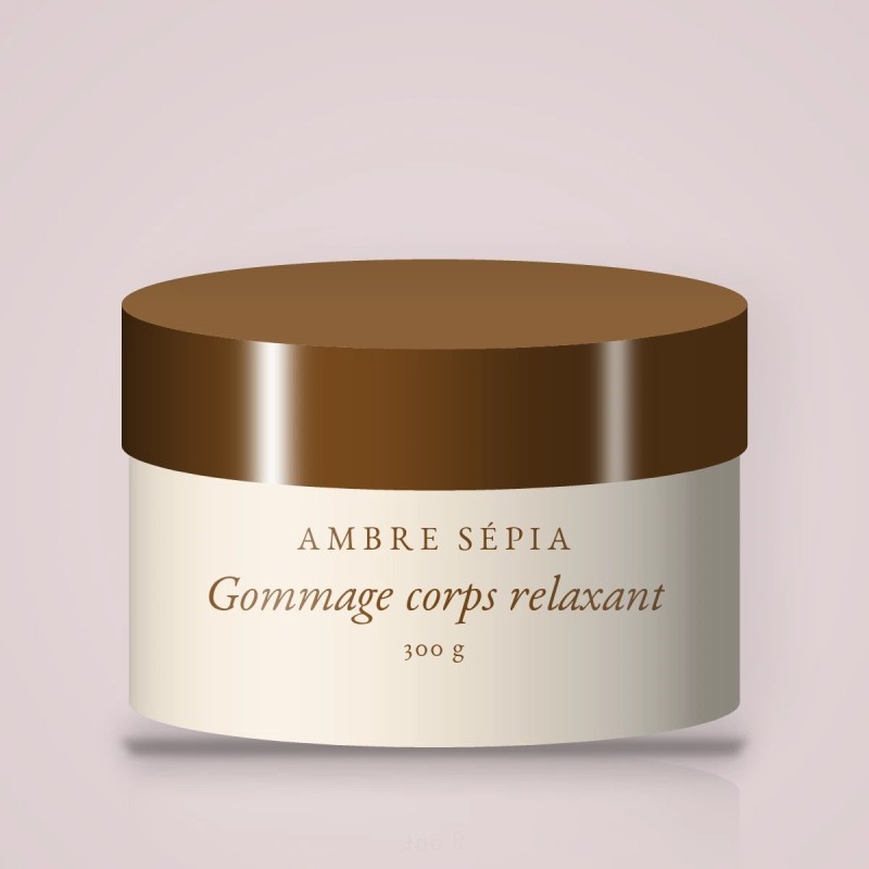 Gommage corps relaxant au sucre et à l'huile d'argan – Ambre Sépia, pot 300 g
