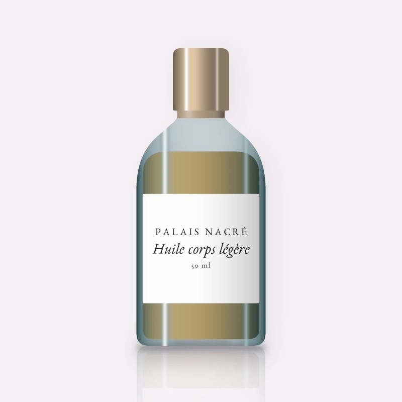Huile corps légère à la noix de coco – Palais Nacré, flacon 50 ml