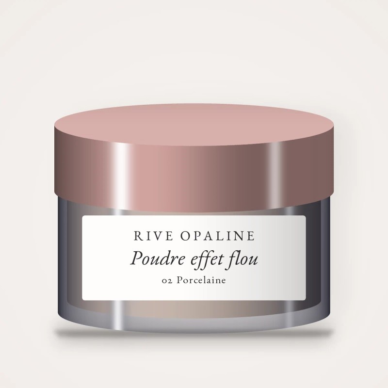 Poudre effet flou à l'amande douce – Rive Opaline, pot 9 g, teinte 02 Porcelaine