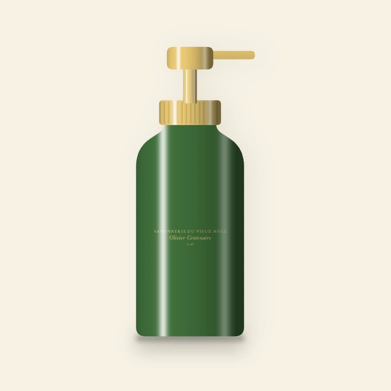 Baume après-rasage Olivier Centenaire peaux réactives – Savonnerie du Vieux Môle, flacon-pompe 75 ml