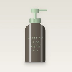 Gel douche Cube Marin à l'huile d'olive – Galet Nu, flacon-pompe 100 ml