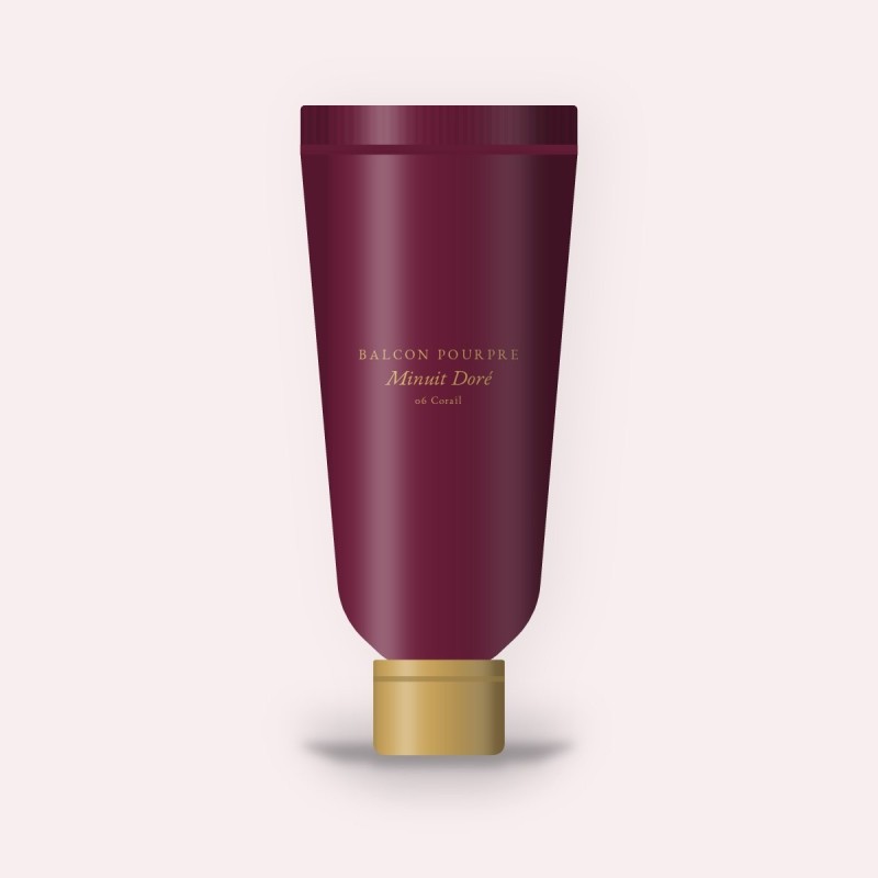 Gloss longue tenue Minuit Doré – Balcon Pourpre, tube 6 ml, teinte 06 Corail