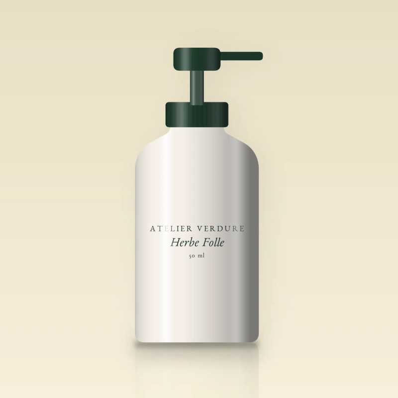 Herbe Folle crème solaire visage urbaine SPF 50 – Atelier Verdure, flacon-pompe 50 ml