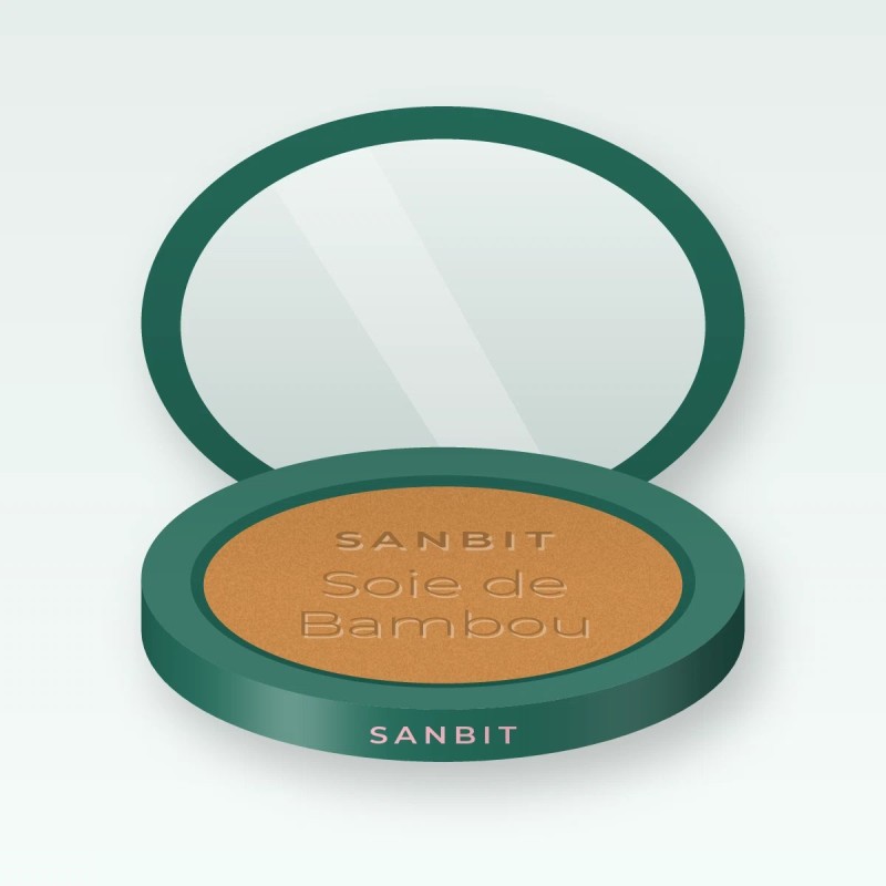 Enlumineur Soie de Bambou à la vitamine E – Sanbit, boîtier 7 g, teinte Ambre