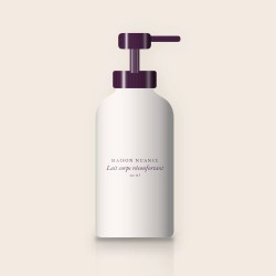 Lait corps réconfortant au beurre de cacao – Maison Nuance, flacon-pompe 250 ml