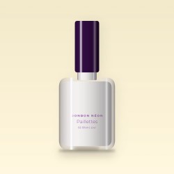 Vernis à ongles nourrissant Paillettes – Bonbon Néon, flacon 12 ml, teinte 02 Blanc pur